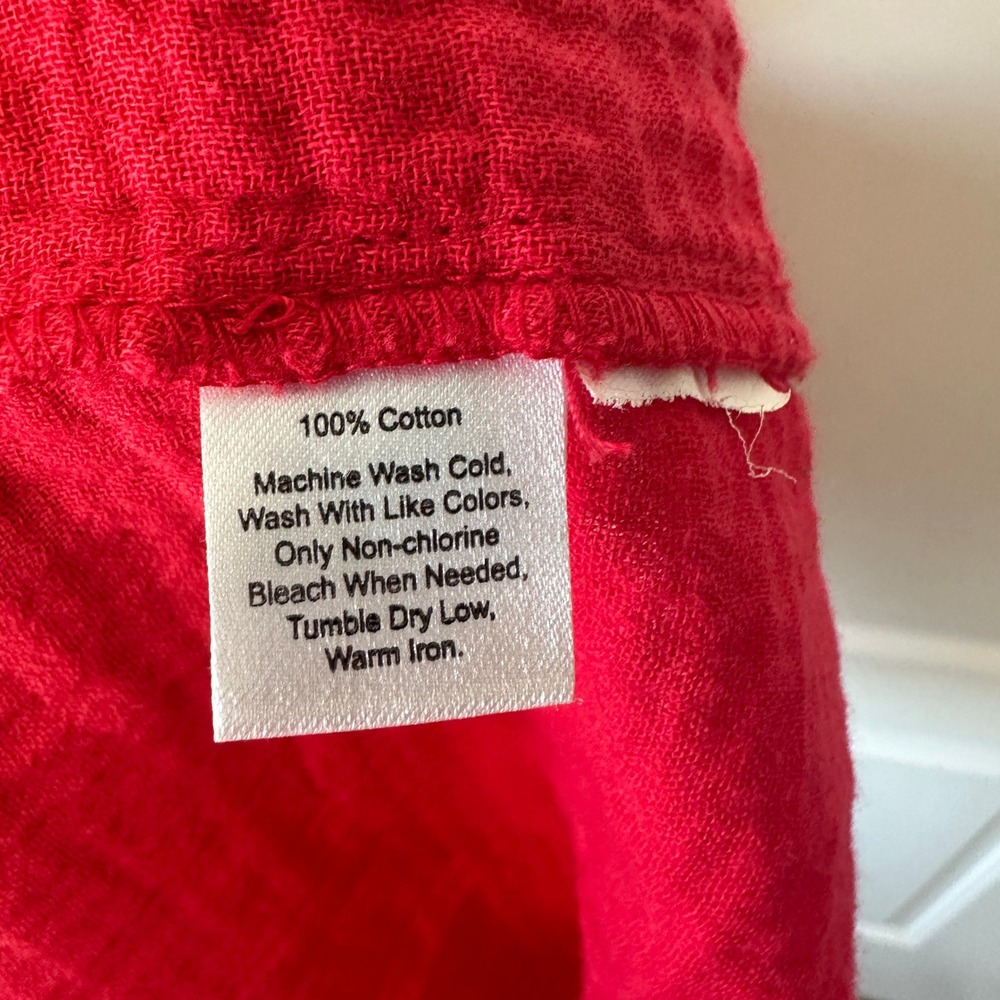 Madison‎ Grey Red Midi Dress Sleeveless Crinkle Gauze Cotton Open Back Small - Picture 3 of 4